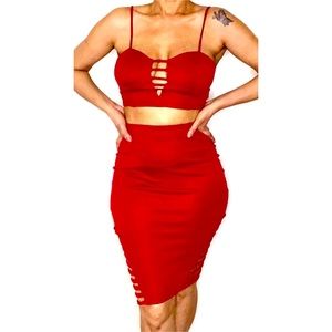 Red Charlotte Russe 2 piece set! Fits like a glove!